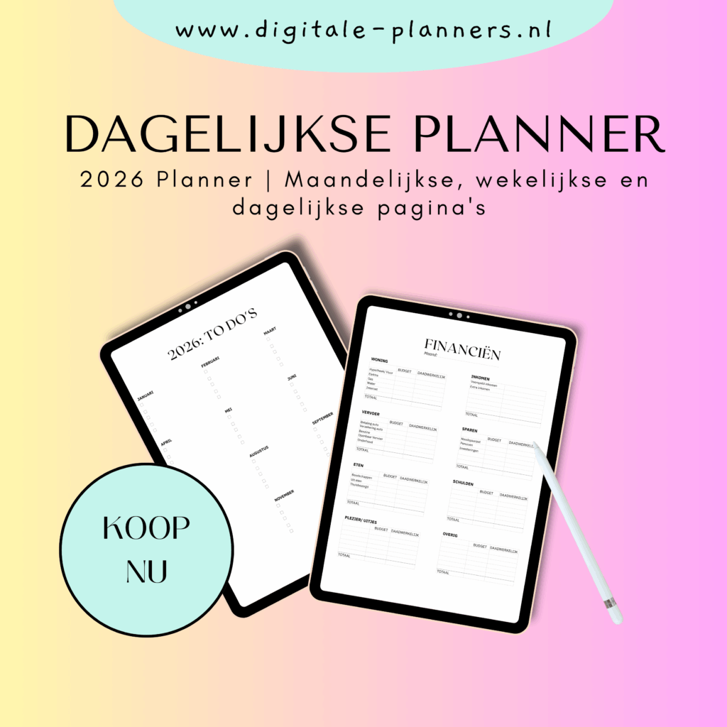 dagelijkse planner 2026